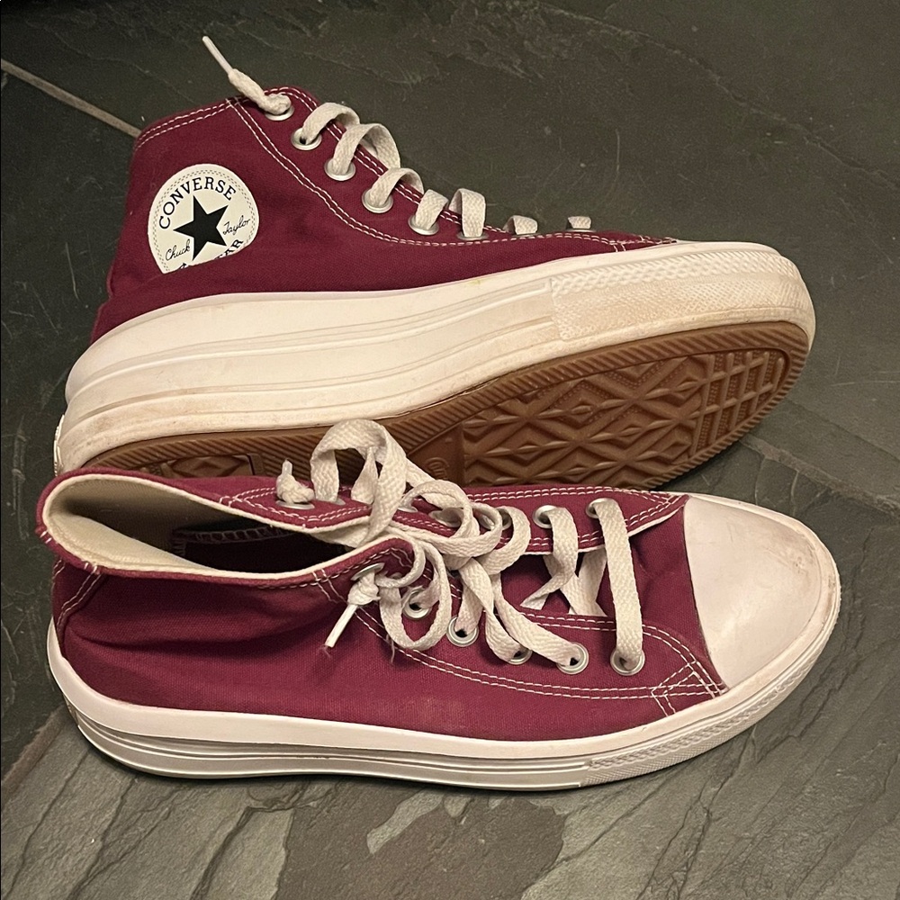 Converse Women's Maroon High-Top Sneakers